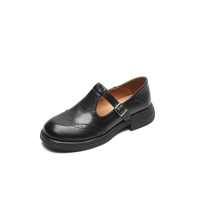Comfortable and chic women's leather T-strap Mary Janes, perfect for a vintage-inspired look