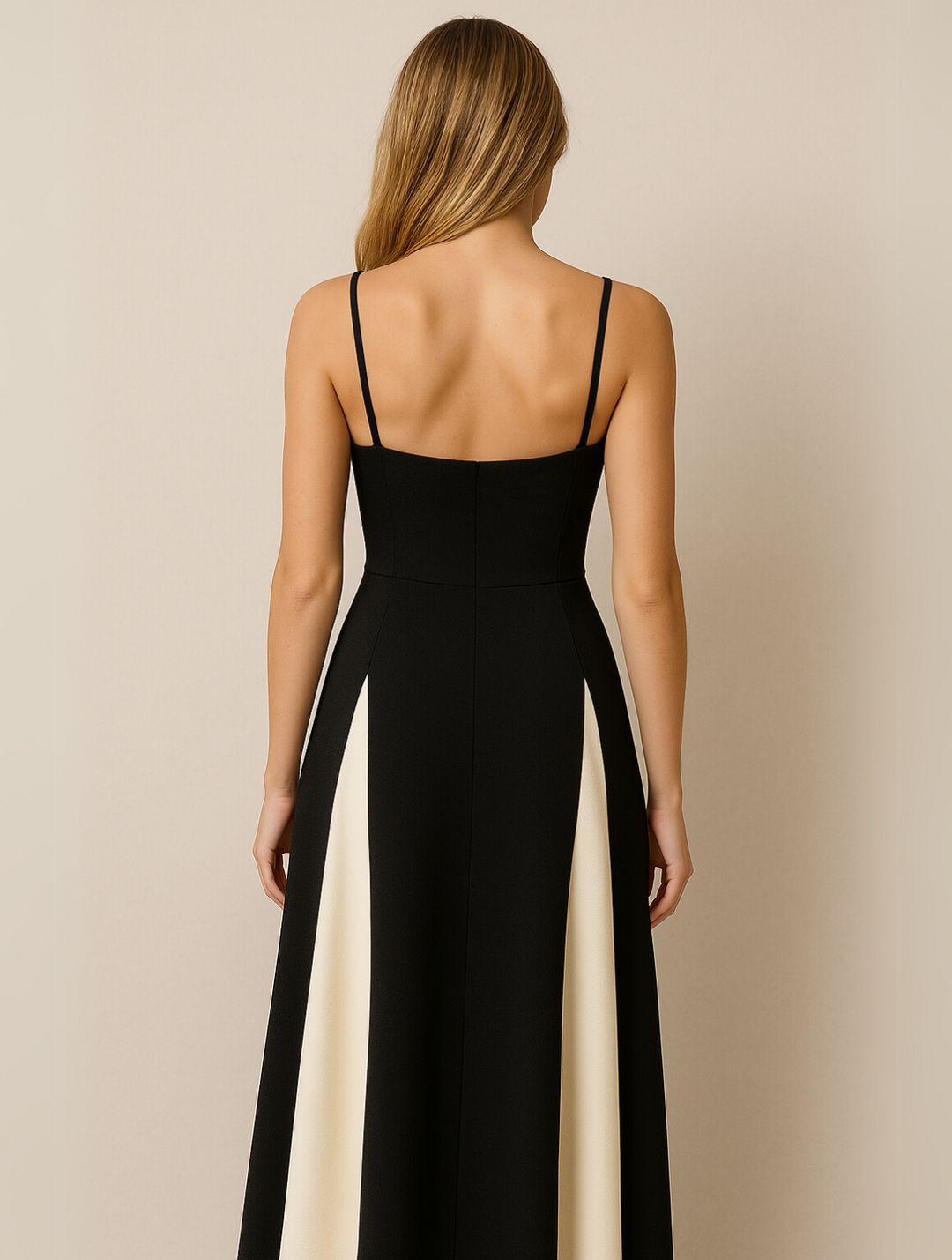 Chic black full-length dress for women, embodying elegance, suitable for formal summer events.