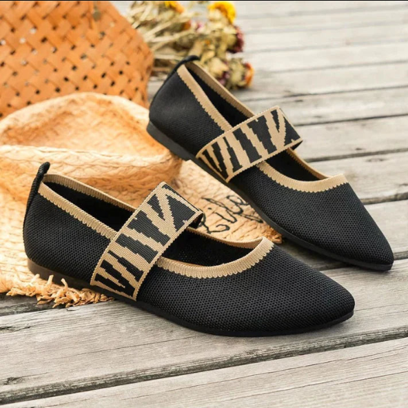 Pair of brown pointed toe ballet flats, ideal for women seeking comfortable and versatile casual shoes