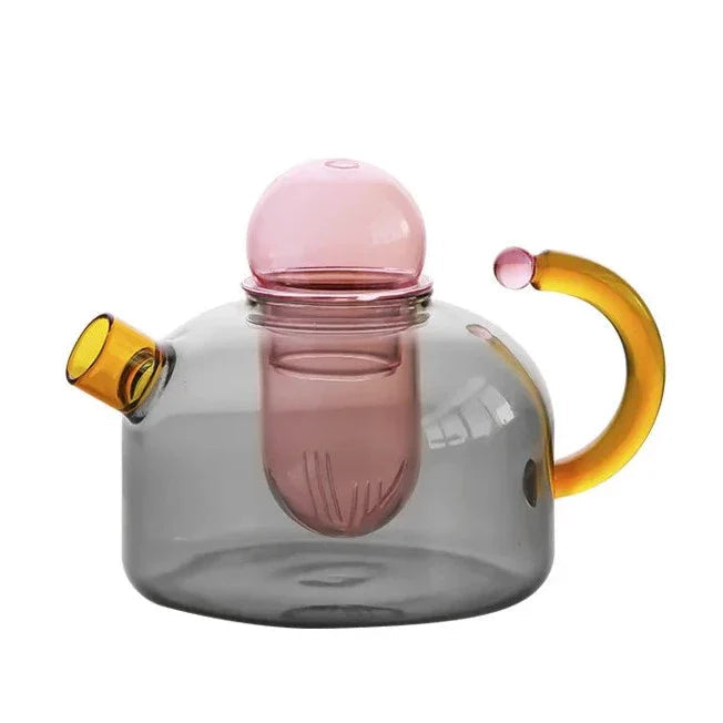 Vibrant colorful tea infusions beautifully showcased in borosilicate glass tea cups.