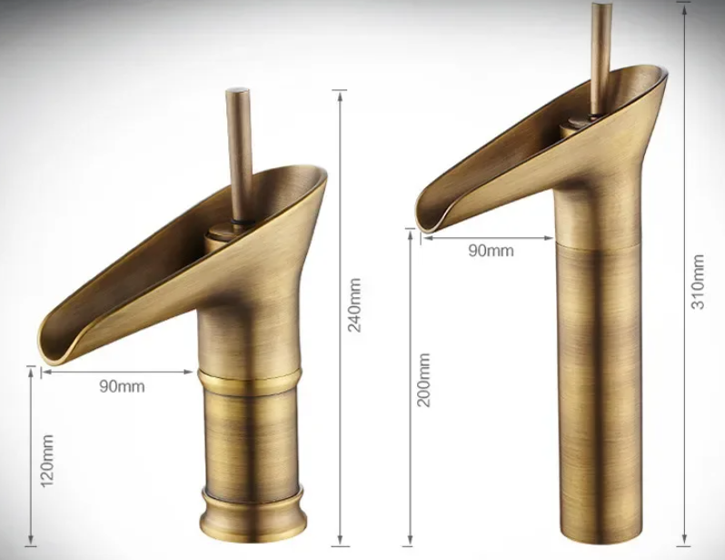 High-quality brass waterfall basin faucet. Elegant mixer tap for durable bathroom use.