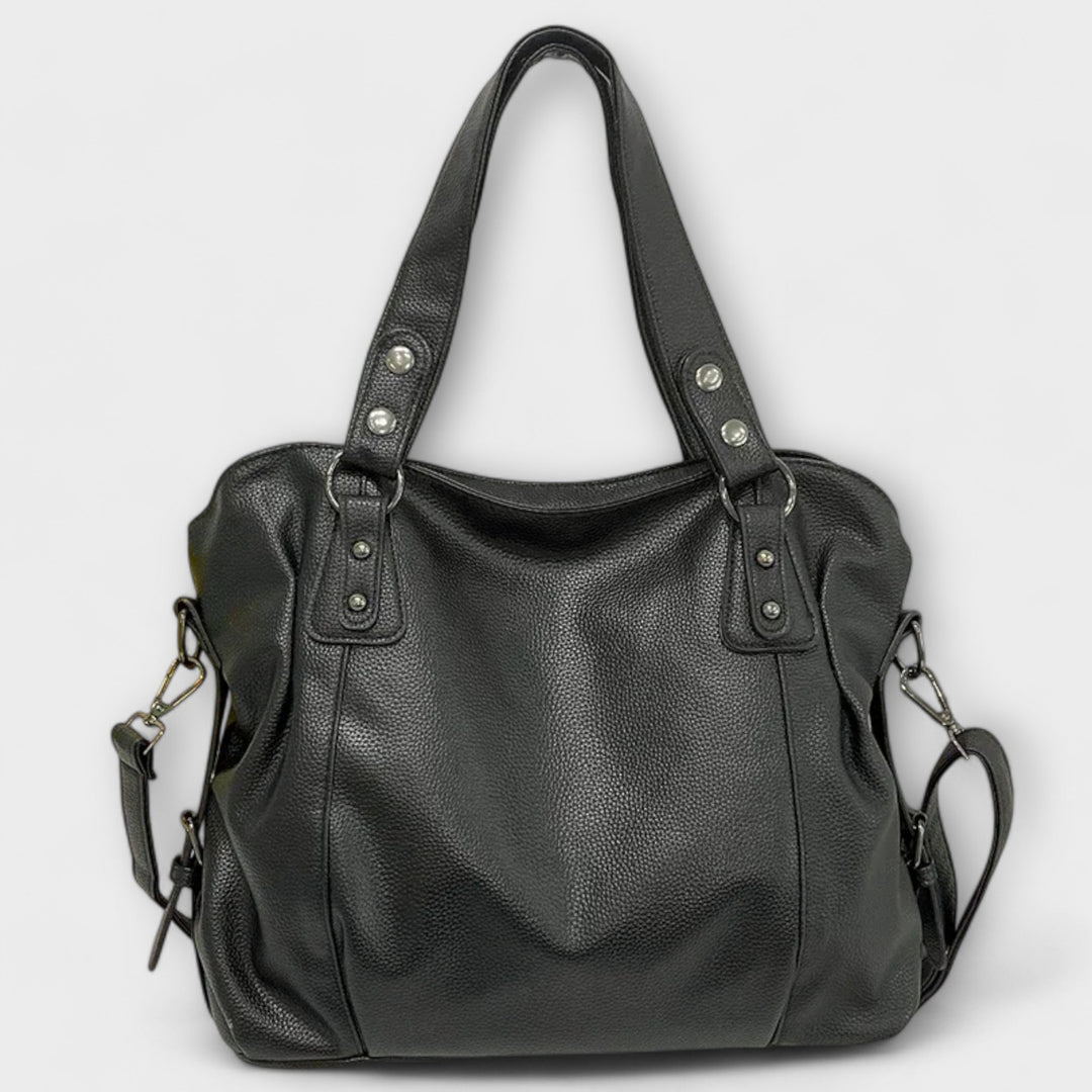 Elegant faux leather hobo shoulder bag for women, large capacity everyday tote