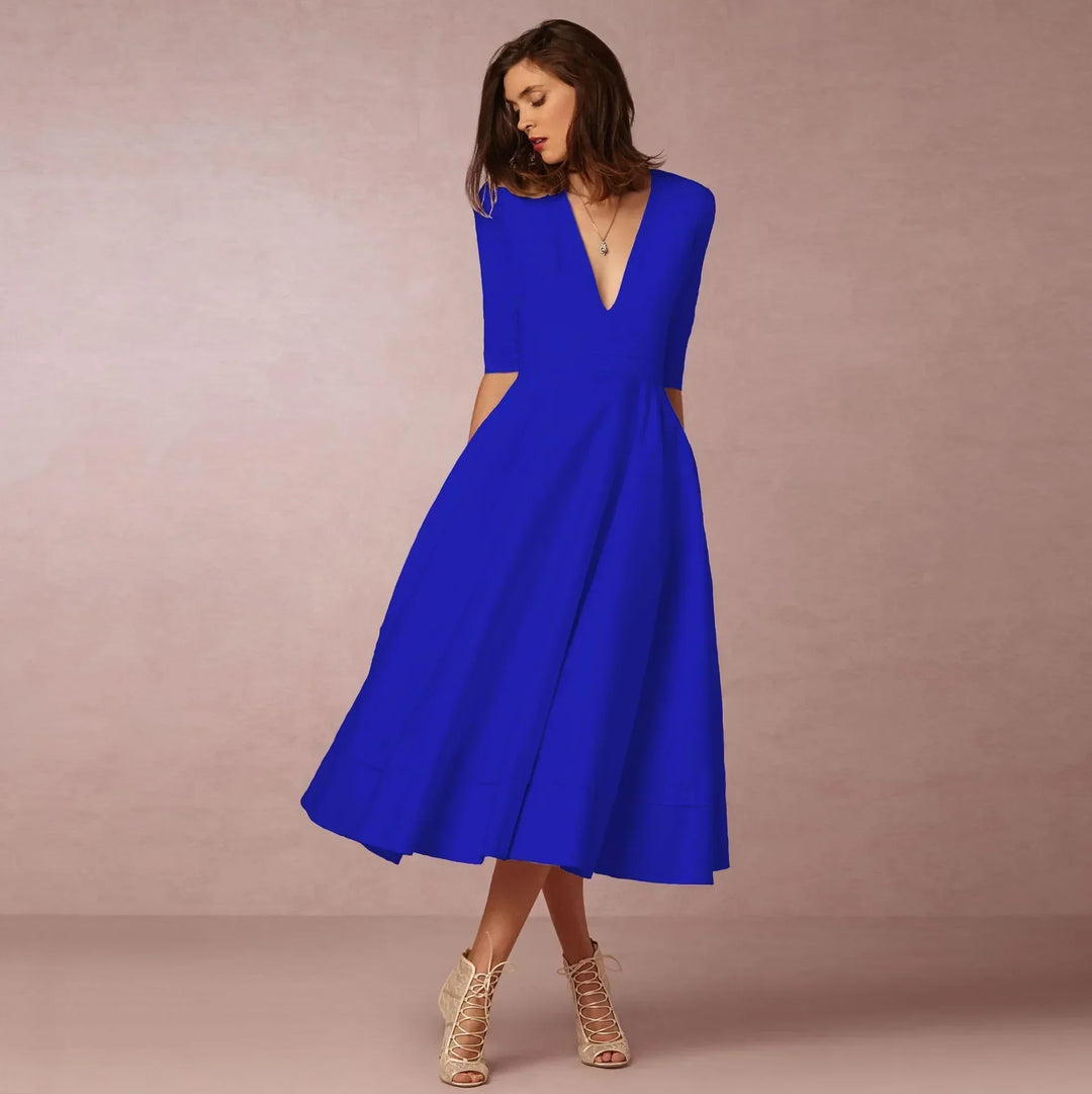 Versatile sleeveless midi dress for women, ideal for both casual and dressed-up summer events.
