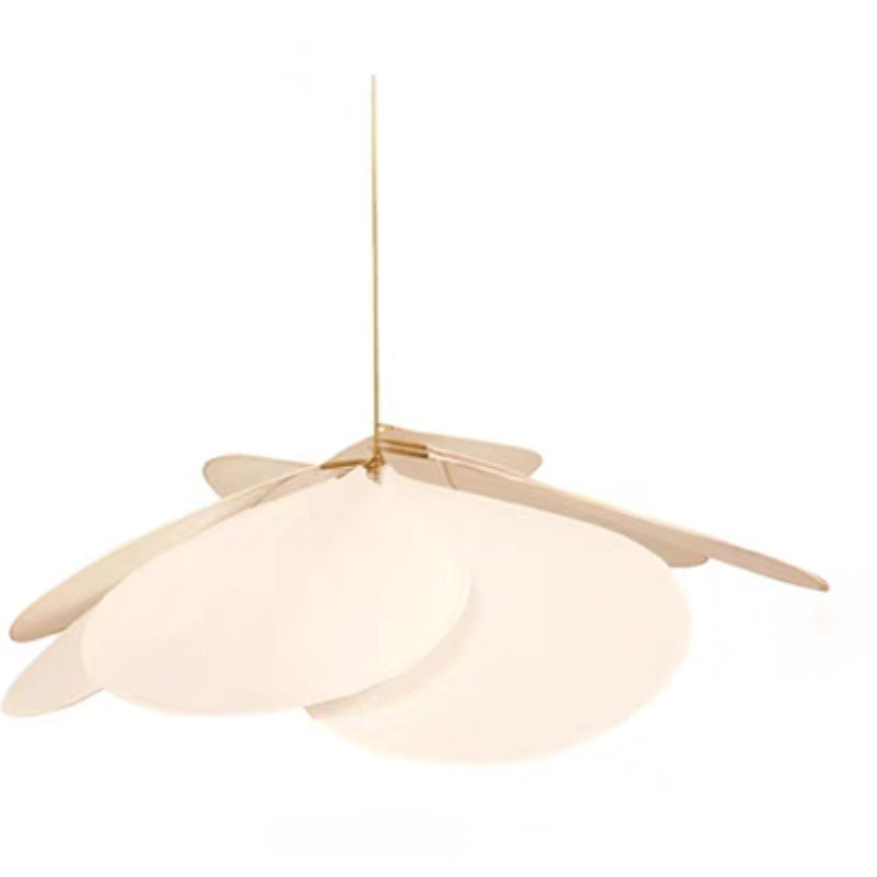 Elegant flower-shaped pendant light with natural woven design, perfect for ambient home decor.