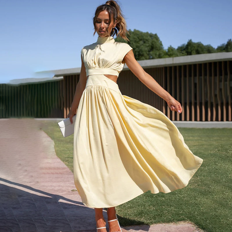 Effortlessly chic women's sleeveless midi dress, perfect for a comfortable yet elegant summer.