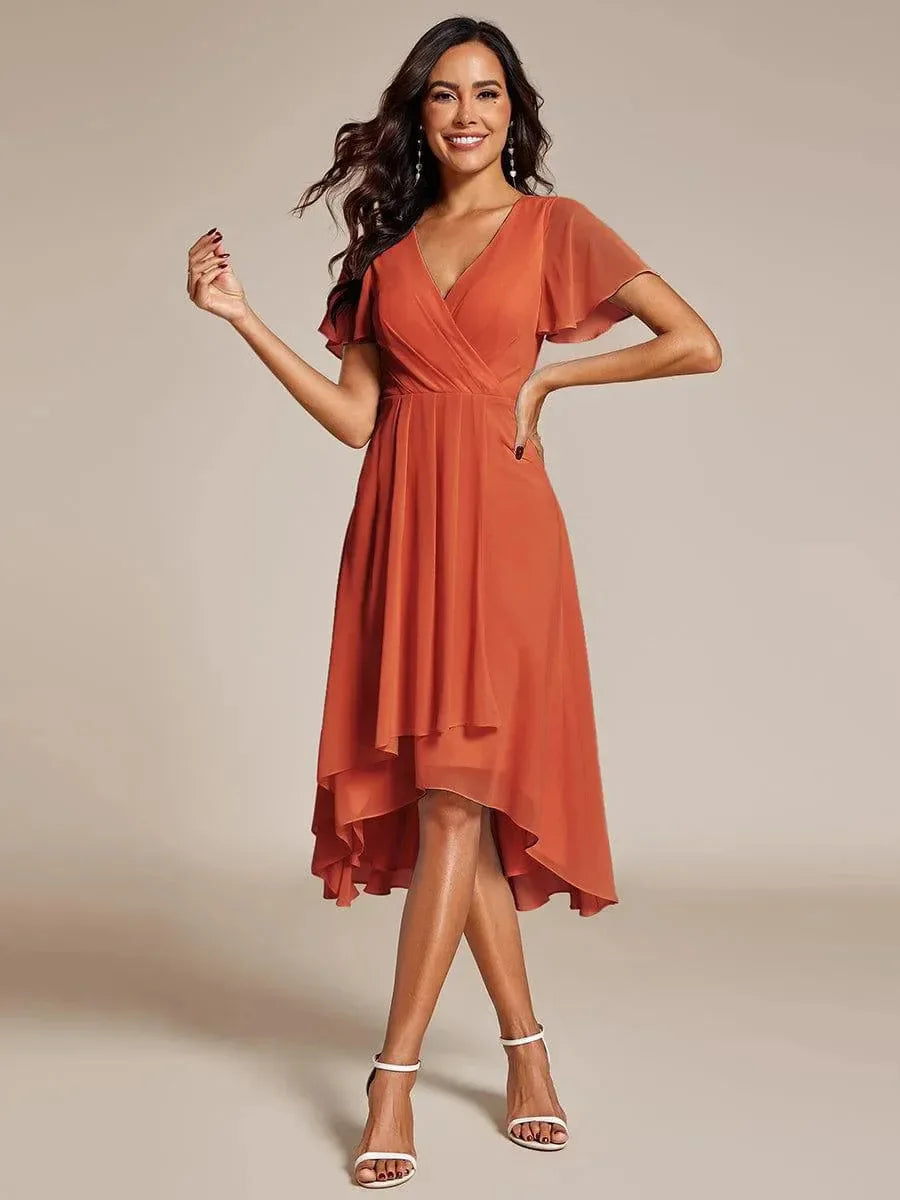 Graceful flowy V-neck A-line maxi dress, an essential summer dress for women.