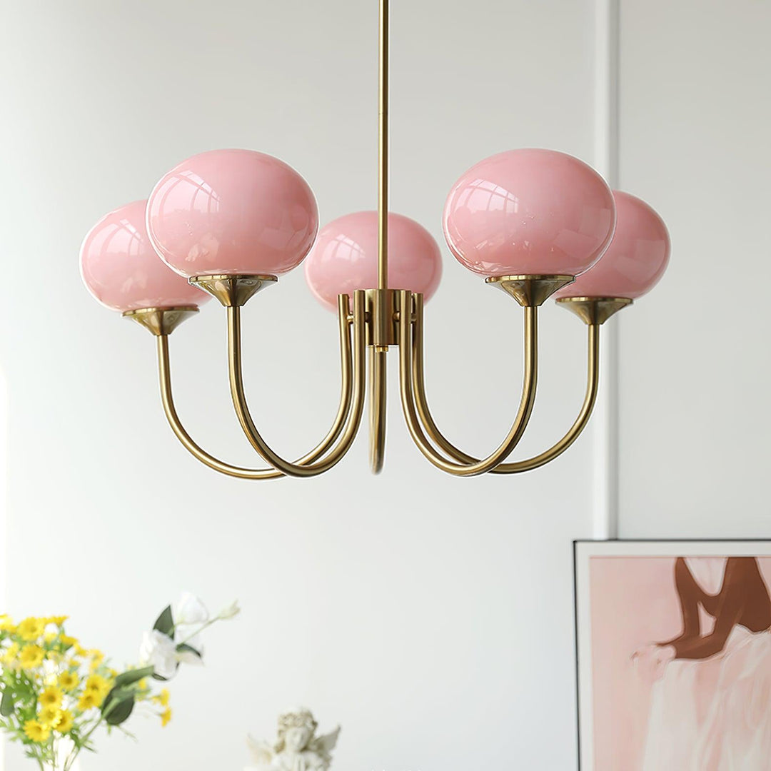Artistic glass sphere pendant lamp, a modern decor statement.