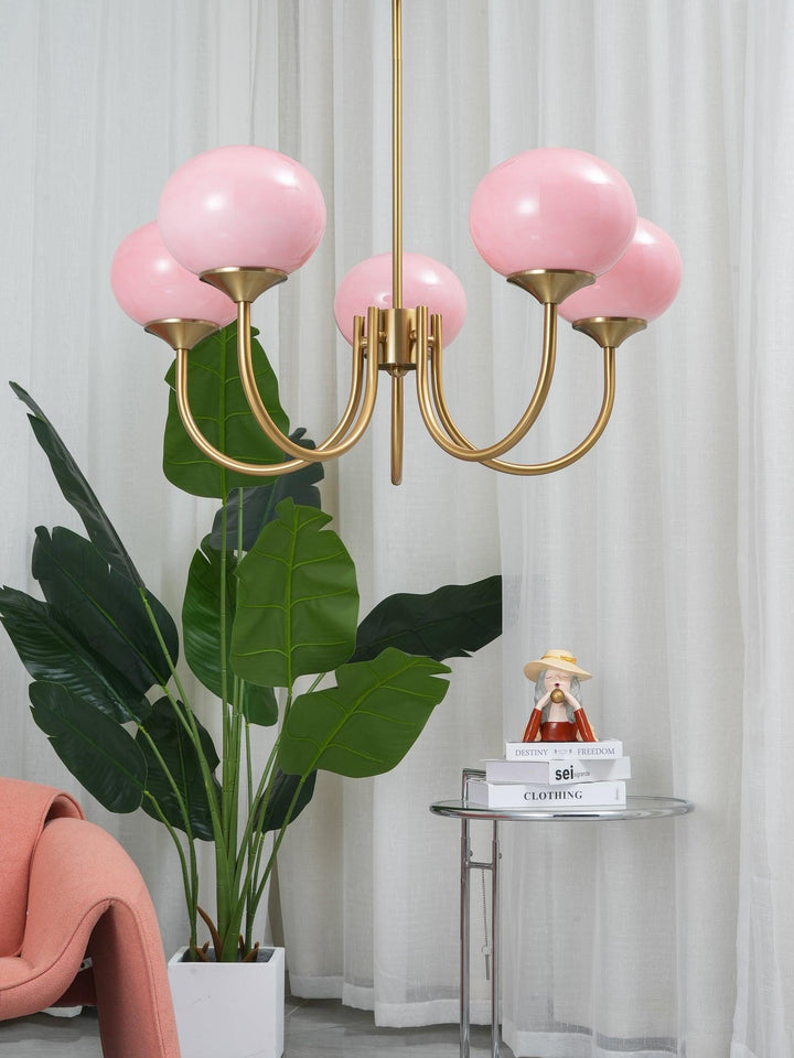 Unique glass sphere pendant lamp, creating an elegant glow.