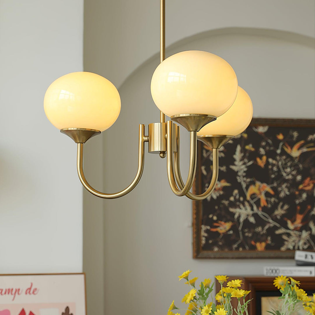 Refined chrome ceiling light for modern dining room ambient.