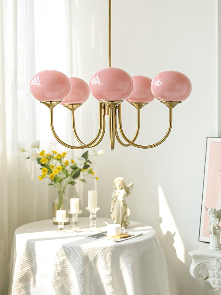 Contemporary glass orb ceiling fixture, elegant home decor.