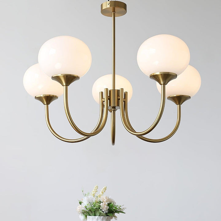 Chic chrome glass sphere ceiling light for dining rooms.