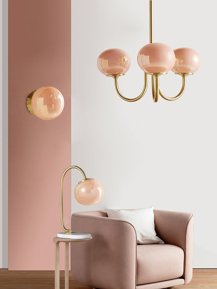 Artistic glass sphere cluster pendant, modern statement.