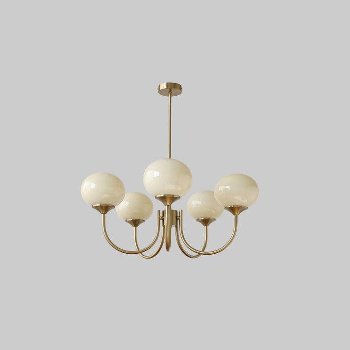 Contemporary chrome glass sphere ceiling lamp for decor.