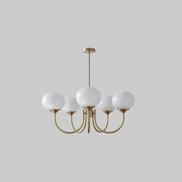 Sleek glass sphere pendant light, living room statement.
