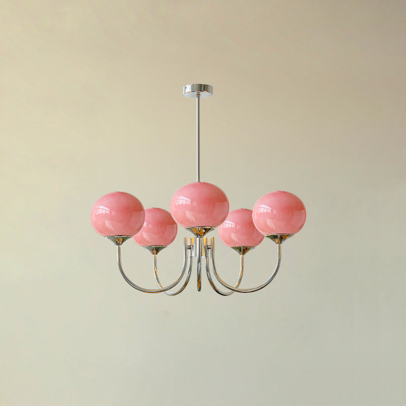 Contemporary glass sphere circle ceiling light, home decor.