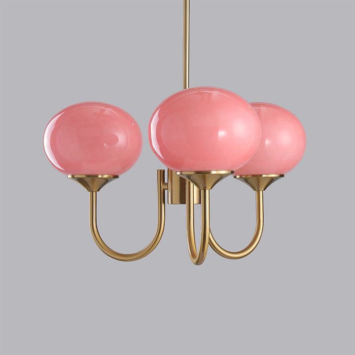 Radiant glass sphere light circle pendant, brass accent.