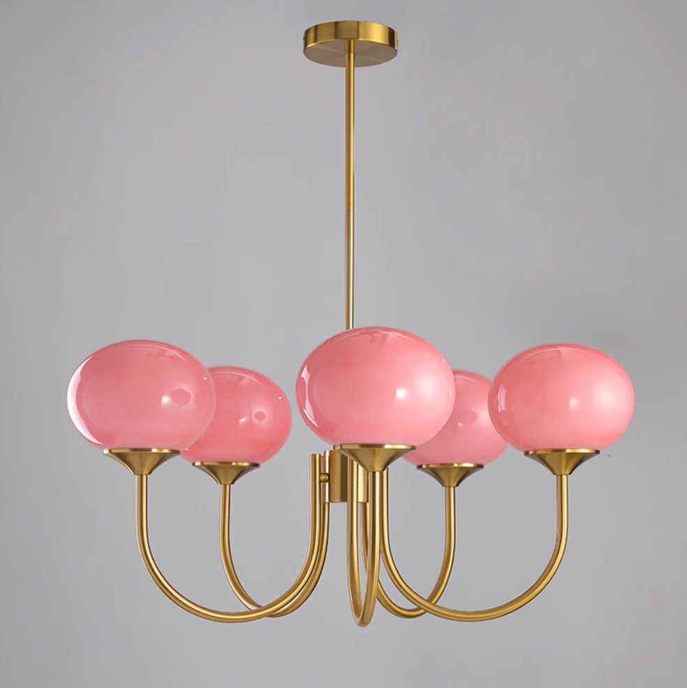 Dazzling chrome glass sphere light circle ceiling fixture.