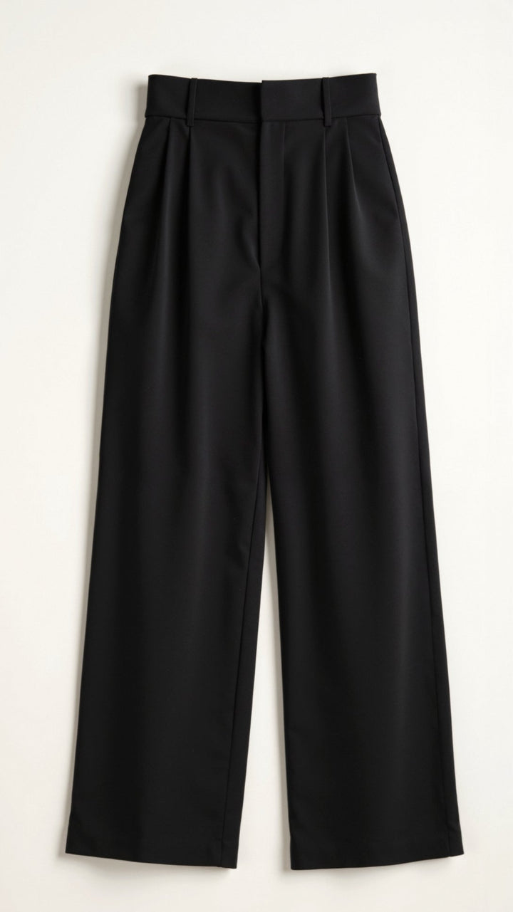 Women's versatile high-waisted wide-leg fashion pants in a light fabric, suitable for summer fashion.