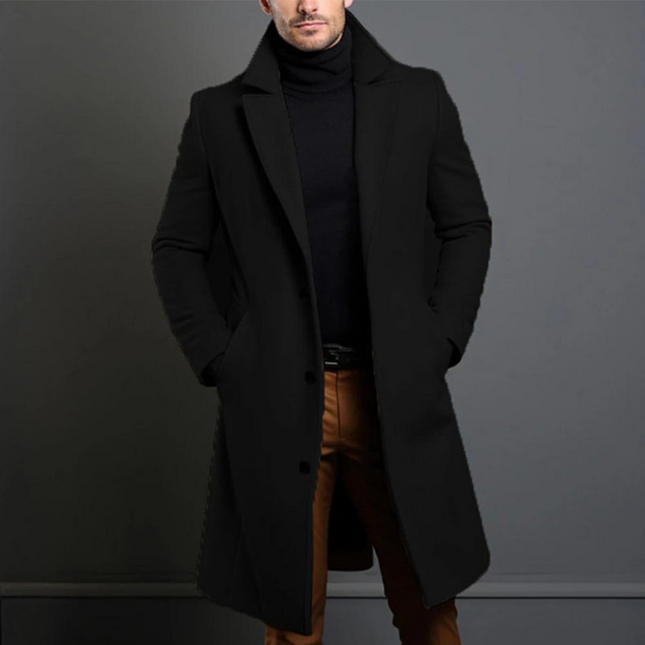 Stylish men's winter coat, ideal for formal wear and business. Ensures warmth and elegance.