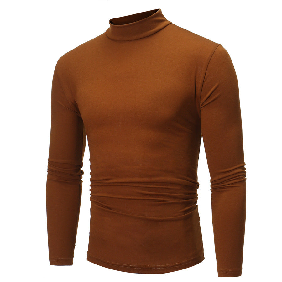 Stylish men's turtleneck t-shirt for versatile layering; perfect for elegant casual & formal outfits.