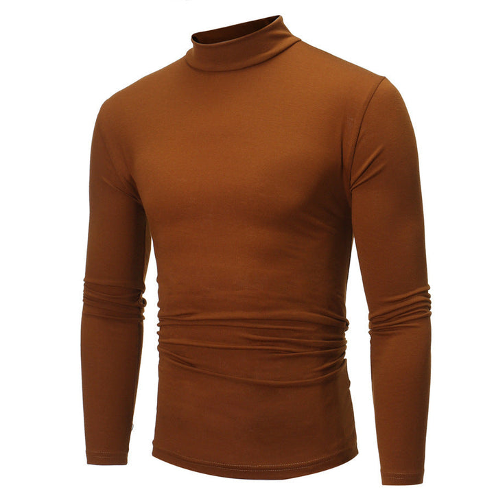 Stylish men's turtleneck t-shirt for versatile layering; perfect for elegant casual & formal outfits.