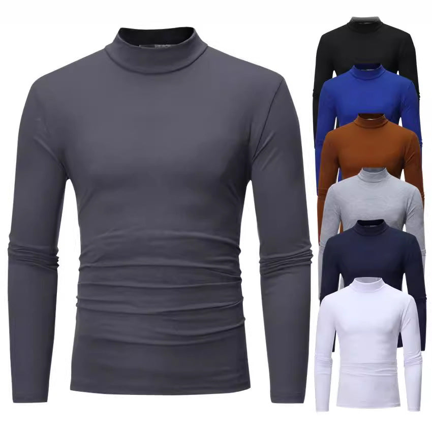 Versatile men's turtleneck t-shirt, perfect for smart casual autumn outfits and everyday comfort.