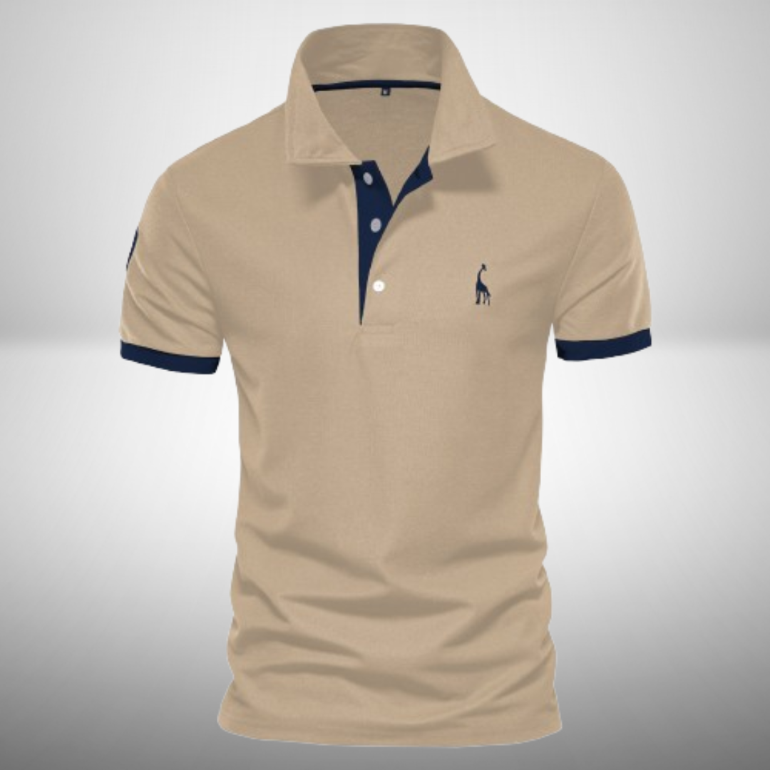 Comfortable men's elegant short-sleeve polo shirt, versatile for casual or stylish summer outfits.