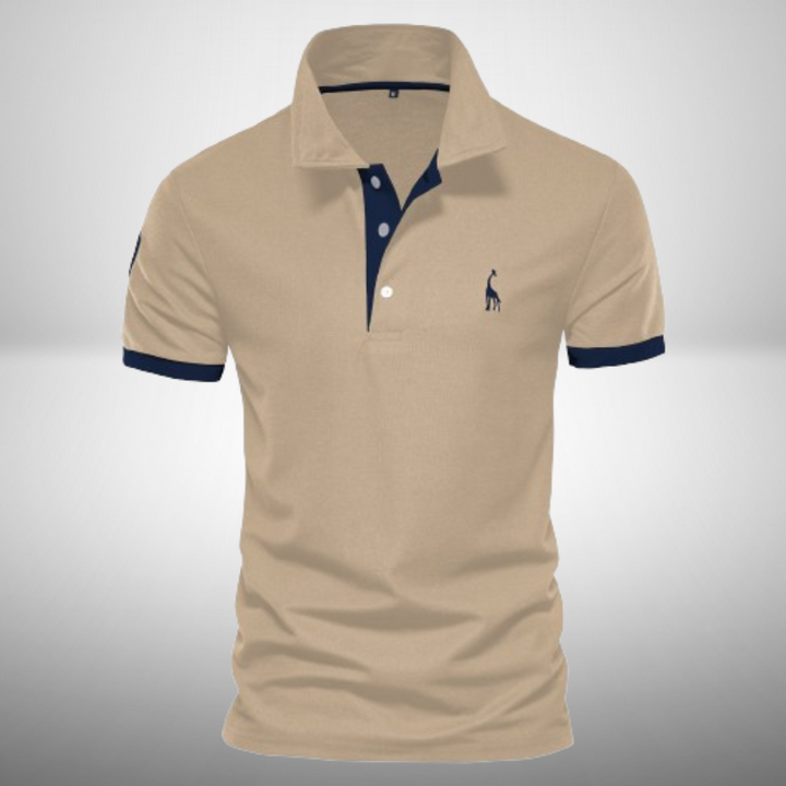 Comfortable men's elegant short-sleeve polo shirt, versatile for casual or stylish summer outfits.