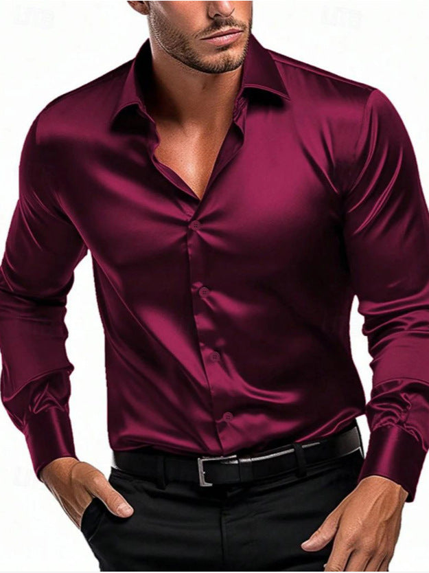 Elegant men's timeless long-sleeve button-down shirt. Versatile for formal, business, or casual occasions.