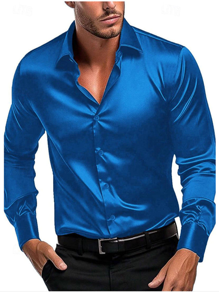 Menswear essential: Elegant long-sleeve button-down shirt. Timeless style for business, formal, or refined casual looks.