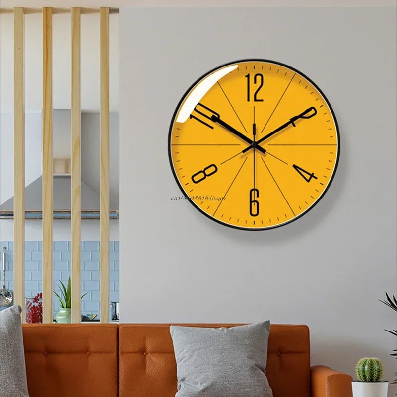Smooth natural wood grain wall clock. Quiet & modern, enhances contemporary home decor and office environments.