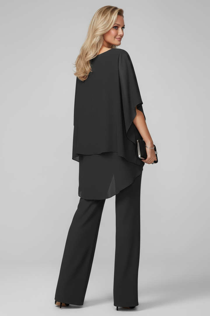 Full-length off-shoulder wide-leg jumpsuit, an elegant and fashionable choice for women's special occasions.