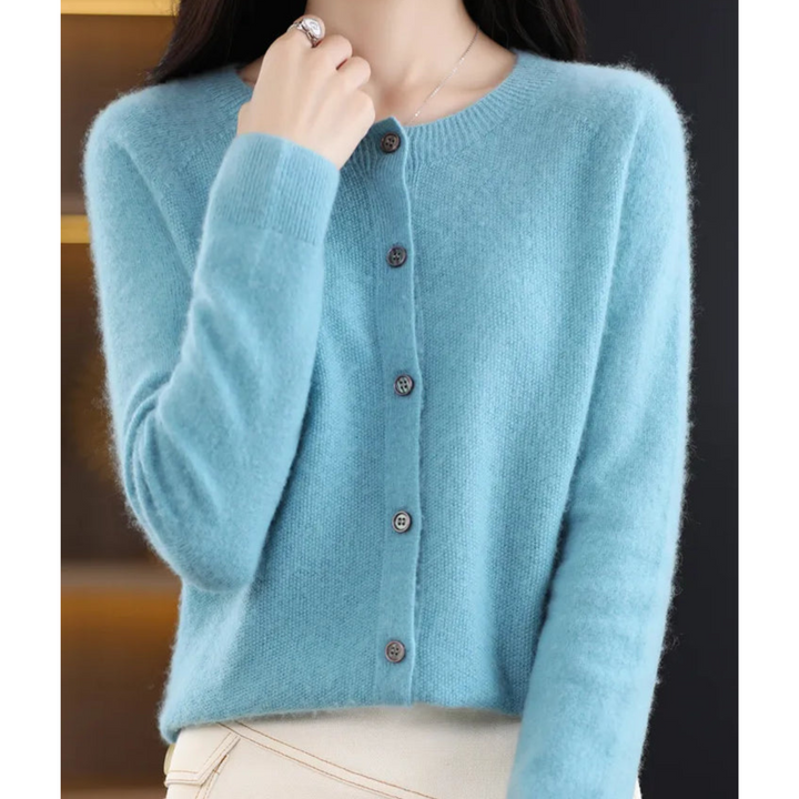 Comfortable women's open front cardigan sweater, perfect for elegant layering & daily wear.