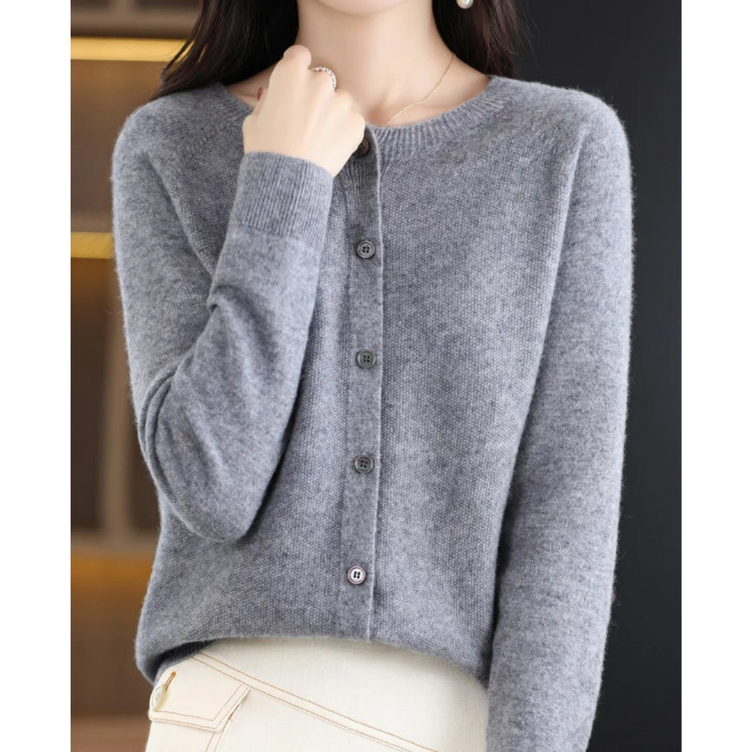 Cozy & chic women's open front cardigan sweater, a versatile long sleeve knit for elegant layering.