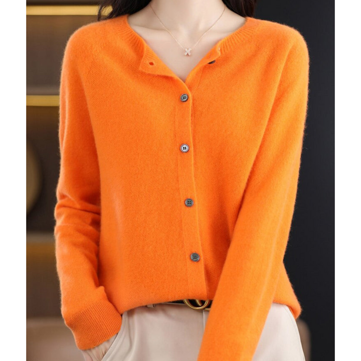 Women's elegant open front long sleeve knit cardigan, perfect for comfortable versatile layering.