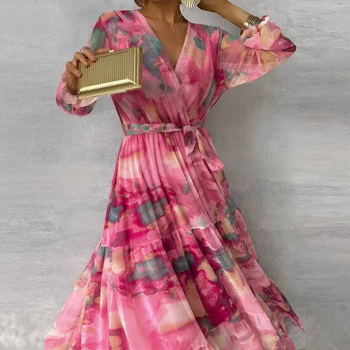 Pleated floral midi dress, a must-have for women's summer fashion and casual elegance