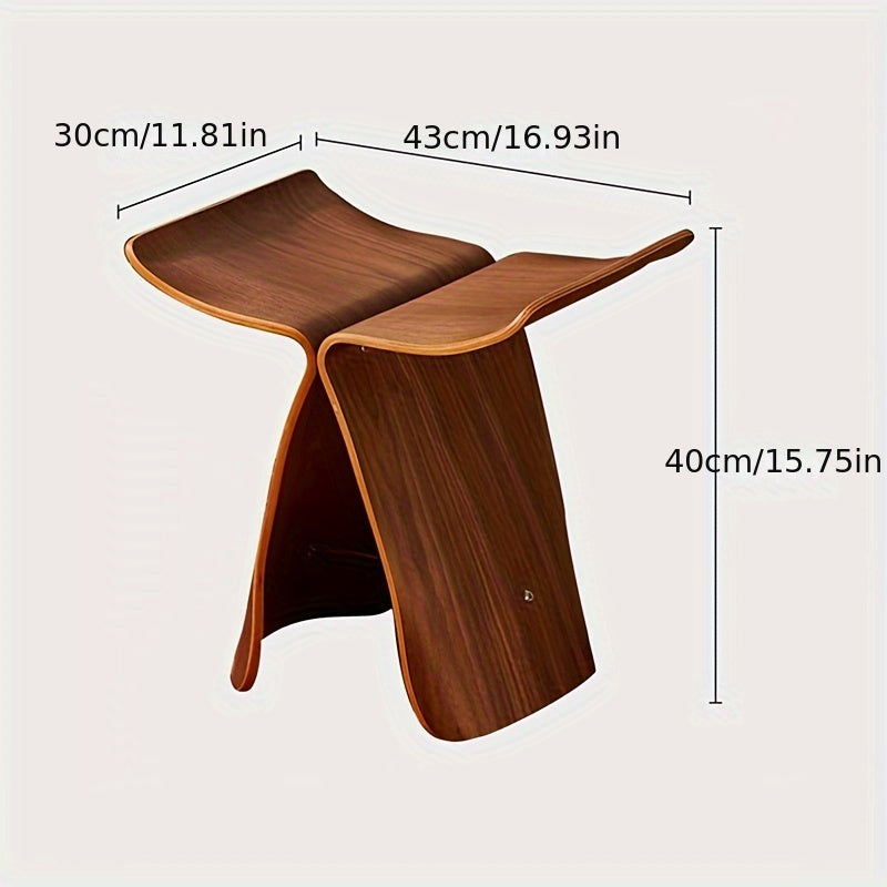 Modern elegant Butterfly Stool. Solid wood design, a versatile accent piece for any home living space.