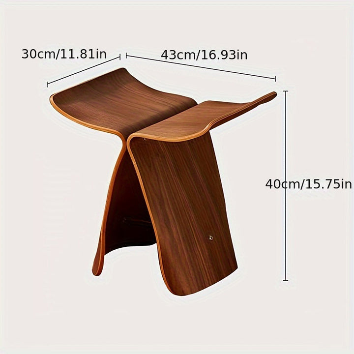 Modern elegant Butterfly Stool. Solid wood design, a versatile accent piece for any home living space.
