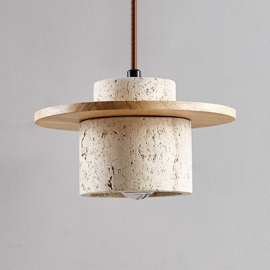 Modern Travertine Lamp: Elegant ceiling fixture, ideal for living room or dining area home decor.