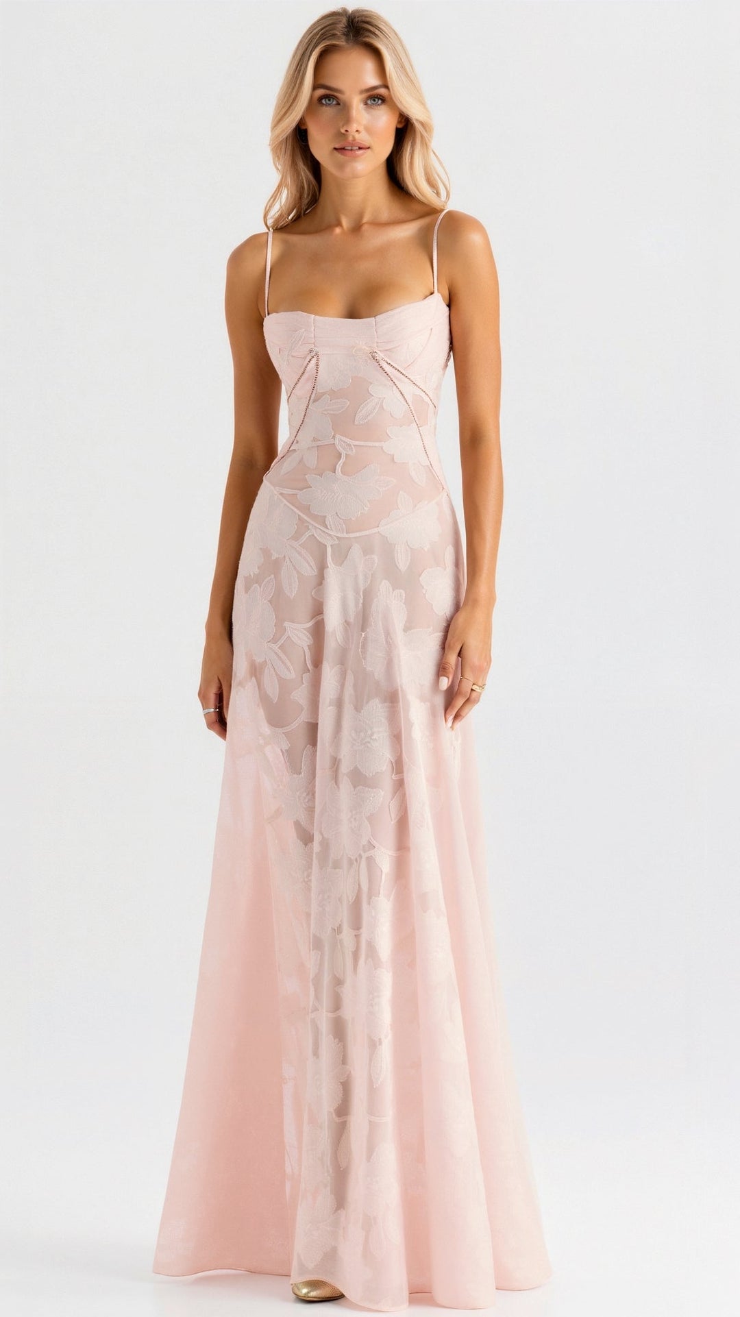 Elegant white bustier maxi dress for women, ideal for summer weddings or formal occasions.