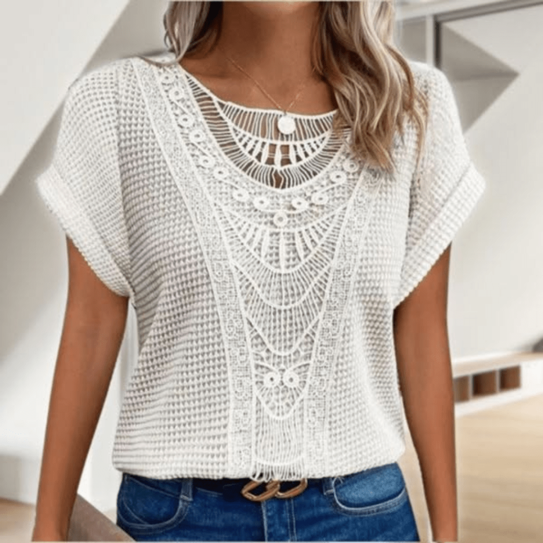 Women's formal long sleeve lace top, ideal for elegant summer casual wear