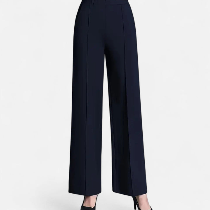 Elegant women's wide-leg high-waist trousers, perfect for comfortable office style or chic casual occasions.