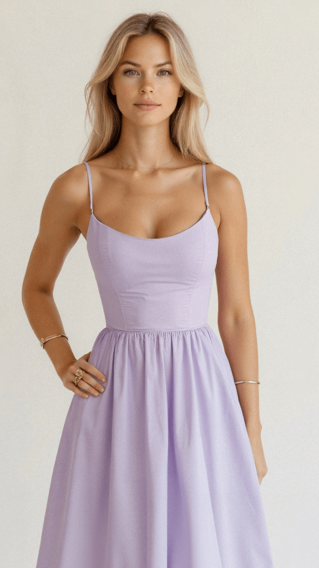 Modern A-line midi dress with Ascot neck, offering sophisticated style for women's summer wardrobe