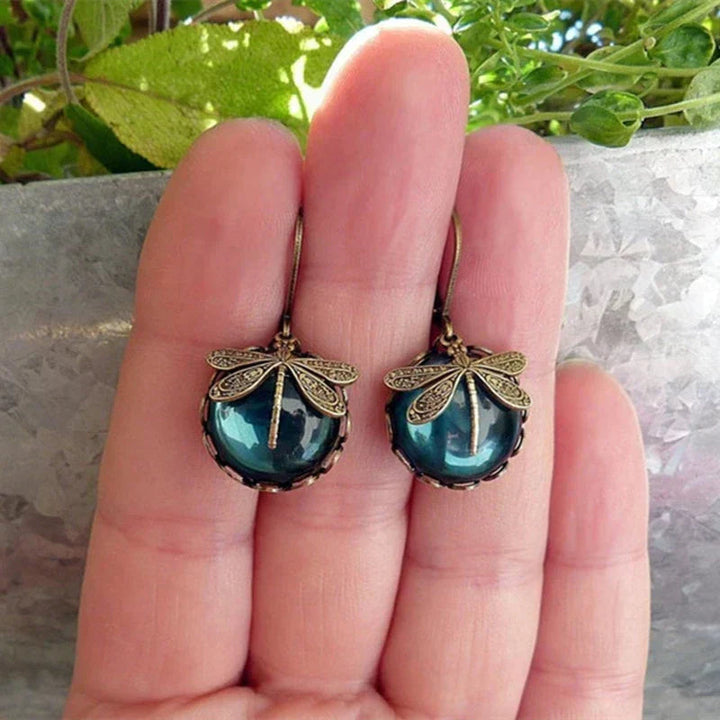 Stunning antique-style crystal dragonfly statement earrings, a timeless piece for women's jewelry collection.