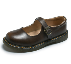 Classic women's double buckle Mary Jane shoes in faux leather, elegant and comfortable footwear.