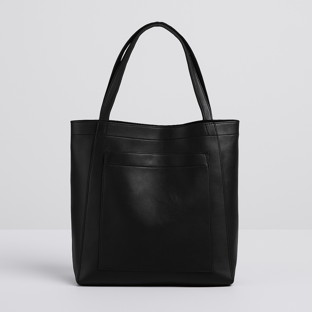 New women's stylish faux leather tote shoulder bag in a sophisticated design, ideal fashion accessory.