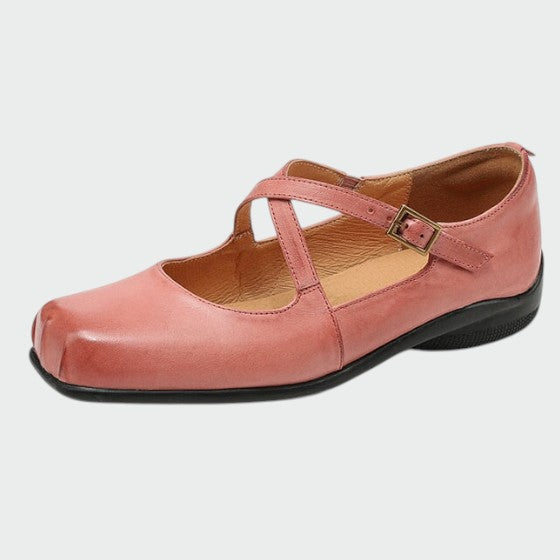 Comfortable yet chic women's Mary Jane shoes, square-toe with supportive cross-straps