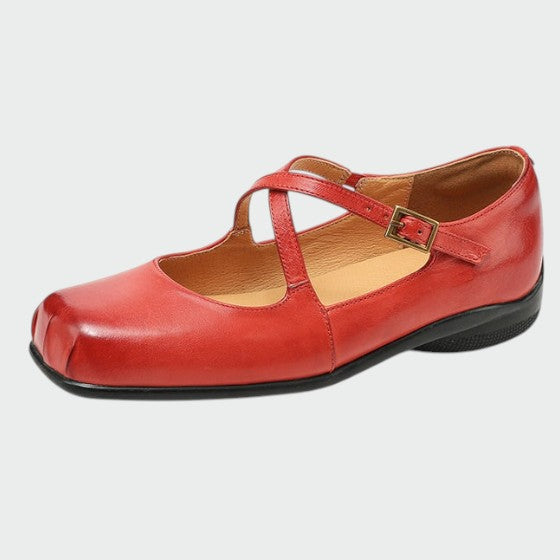 Fashionable women's black square-toe Mary Jane shoes, ideal for classic and elegant styles