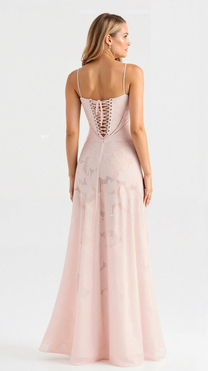 Bustier maxi wedding guest dress, a sophisticated and formal evening wear option for women.