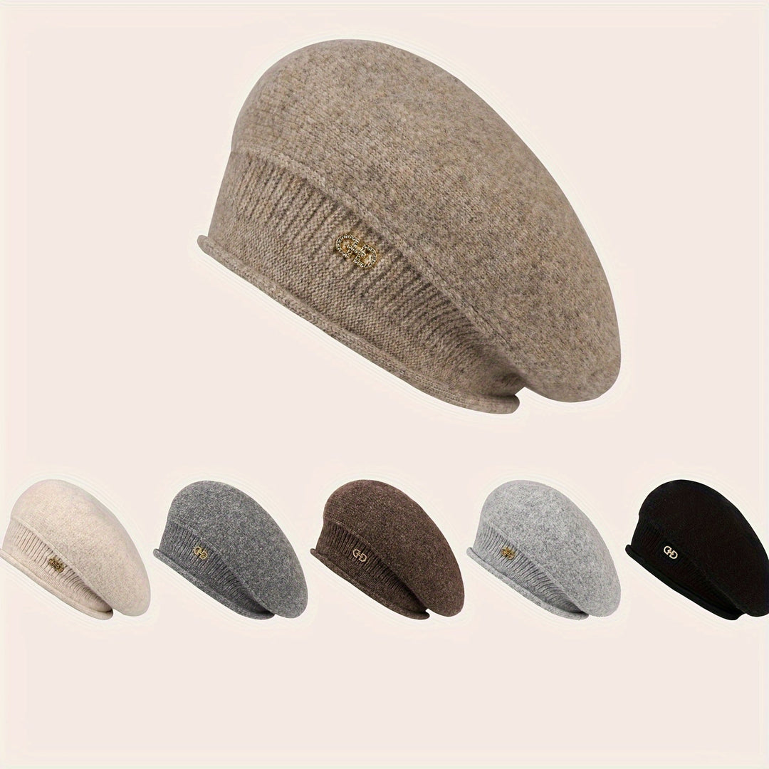Chic knitted beret for women, offering warmth and a touch of French elegance to any winter outfit.